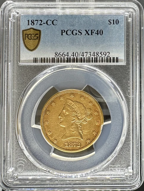 1872-CC $10 Liberty XF40 PCGS (#PA47348592)