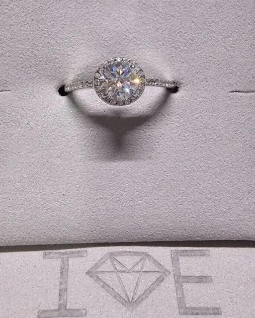 Genuine MOISSANITE Halo 1CT 1.4CTW Solitaire Ring |GRA Cert. PASSES Diamond TEST