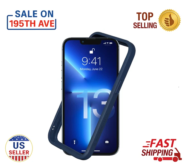 RhinoShield Bumper Case compatibel met [iPhone 15 Pro] | CrashGuard - schokdempende beschermhoes in slank design - 3,5 meter valbescherming - marineblauw