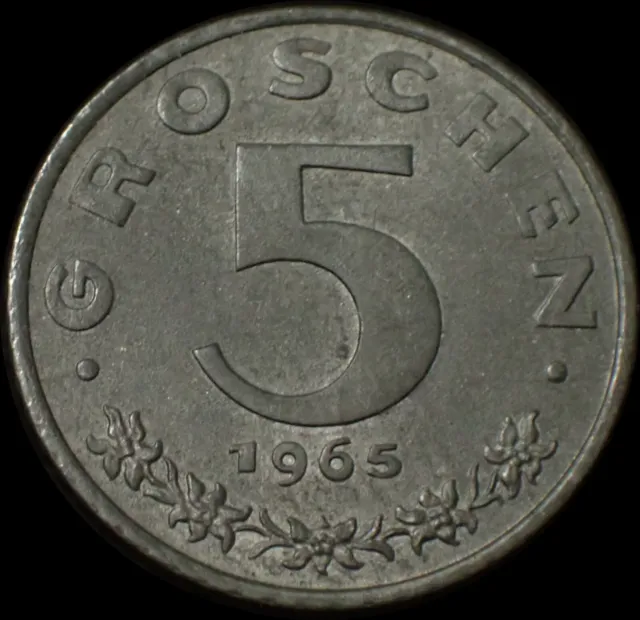 Austria 5 Groschen 1965 Zinc Coin WCA 5694