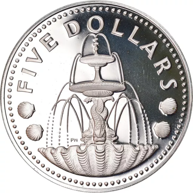 [#741575] Coin, Barbados, 5 Dollars, 1973, Franklin Mint, MS(65-70), Silver, KM: