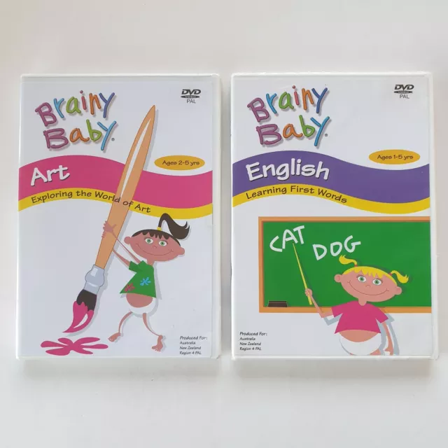 Brainy Baby - Art / English (DVD, 2-Disc) PAL Region 4 (1-5 yrs old) NEW SEALED