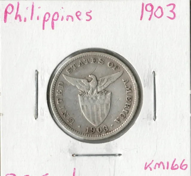 Coin Philippines (US Admin) 20 Centavos 1903 KM166, silver