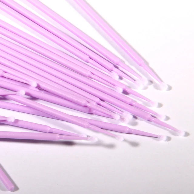 Dental Micro Applicator Brush Disposable Makeup Eyelash Brushes 2.5mm Purple