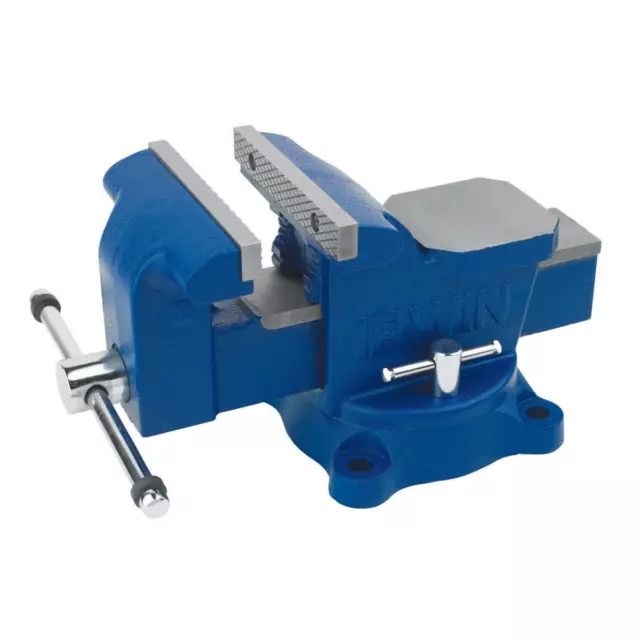 Irwin 6 in. Steel Workshop Bench Vise Swivel Base