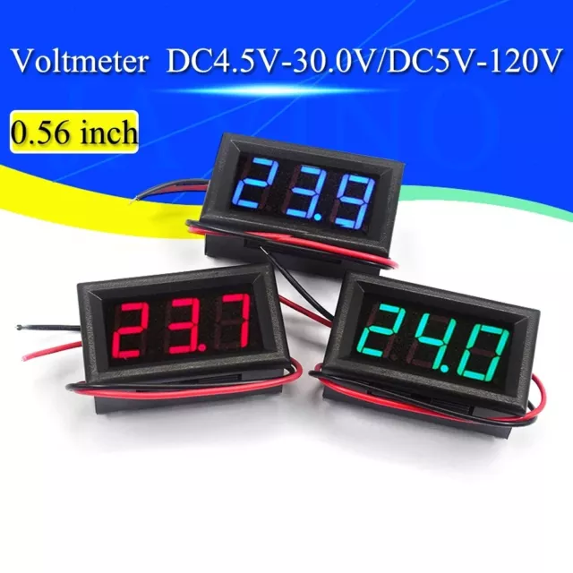 Mini Voltmetre Numerique 5V à 120V Amperemetre Panneau Volt Testeur Outils Auto