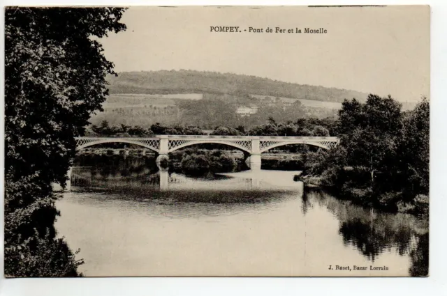 POMPEY - Meurthe et Moselle - CPA 54 - pont de fer sur la moselle