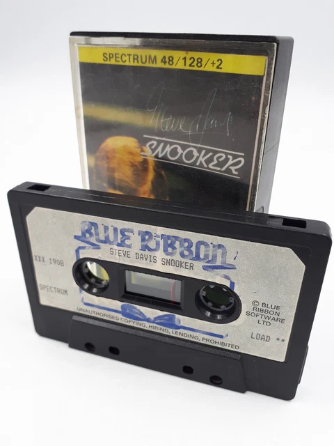 Blue JUEGO CASSETTE STEVE Davis Snooker Spectrum Blue Ribbon