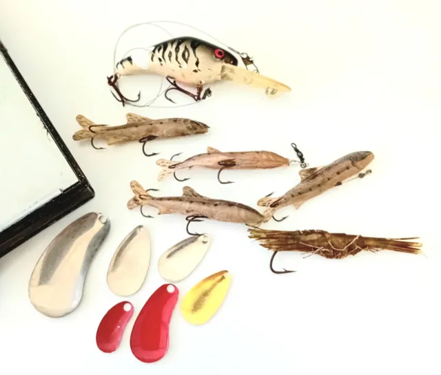 VINTAGE FISHING LURES Rare Devon Minnow Very Small Spinning Perch Trout  Tackle £9.99 - PicClick UK