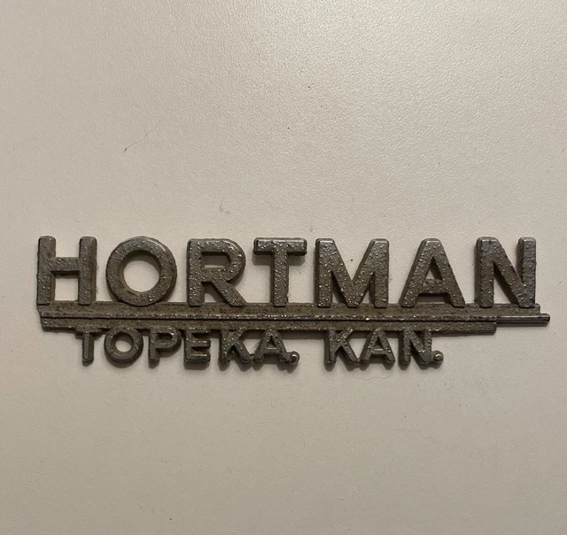 Vintage Hortman Cessna Topeka Kansas Metal Dealer Badge Emblem Airplane Piper