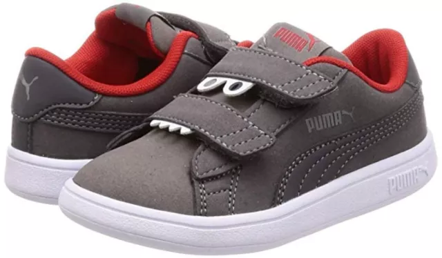 Puma Smash v2 Monster V Inf Low-Top Kinder Schuhe Sneaker 369681 Asphalt 3