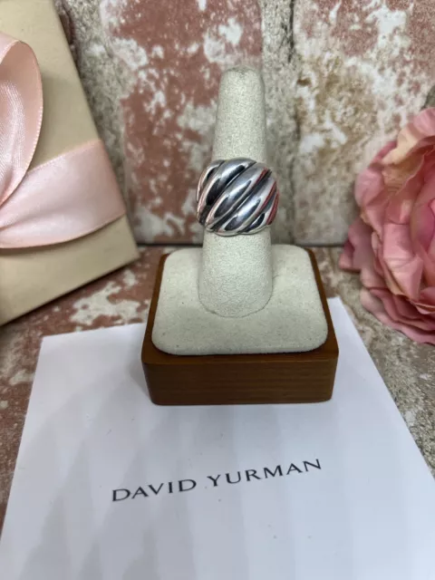 DAVID YURMAN 19mm Hampton Sculpted Cable Ring Sterling Silver Size 9