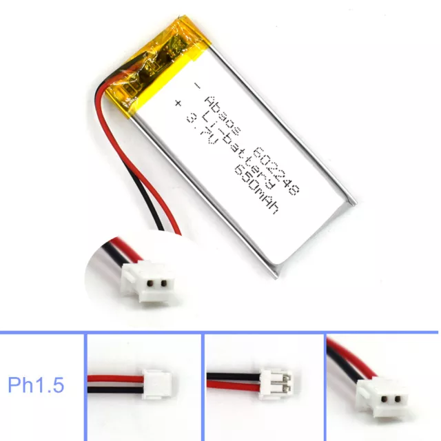 3.7V 650mAh Lipolymer 602248 Battery Rechargeable Cell for Lamp Led Navi Reader
