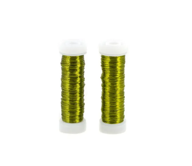 2x 30m alambre de manualidades 0,3 mm delgado alambre de bobinado alambre de encuadernación florística alambre de pintura verde