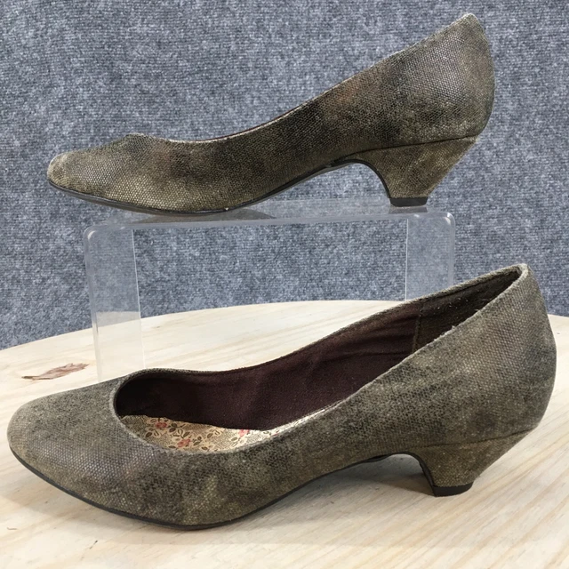 Rocket Dog Heels Womens 6.5 Casual Comfort Slip On Pumps Brown Fabric Round Toe
