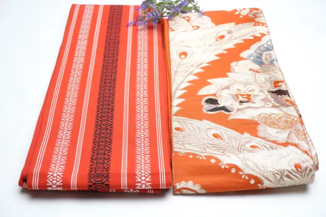 Dear Vanilla Japanese Hanhaba Obi Sash Belt Women's Kimono Vintage Genuine Mint