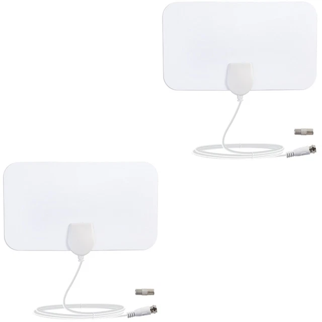 2pcs Home Use DVB White Mini Satellite Indoor HDTV High Definition TV Antenna