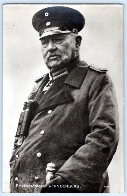Rppc Reichsprasident V Hindenburg*Echte Photographie*Vintage Real Photo Postcard