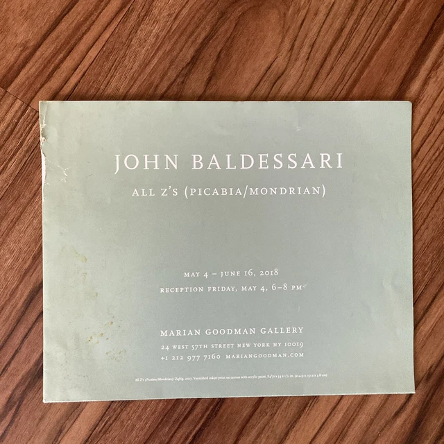 John Baldessari All Z’s (Picabia/Mondrian) Exhibition Poster Pamphlet Catalog John Baldessari All Z’s (Picabia/Mondrian) Exhibition Poster Pamphlet Catalog