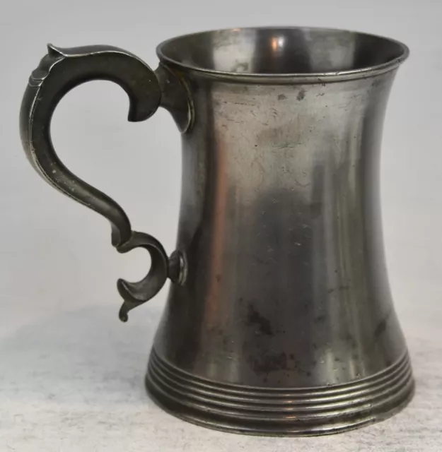 MINT GEORGIAN IRISH PEWTER PINT TANKARD MUG MEASURE BY AUSTEN, GREAT MARK c1840