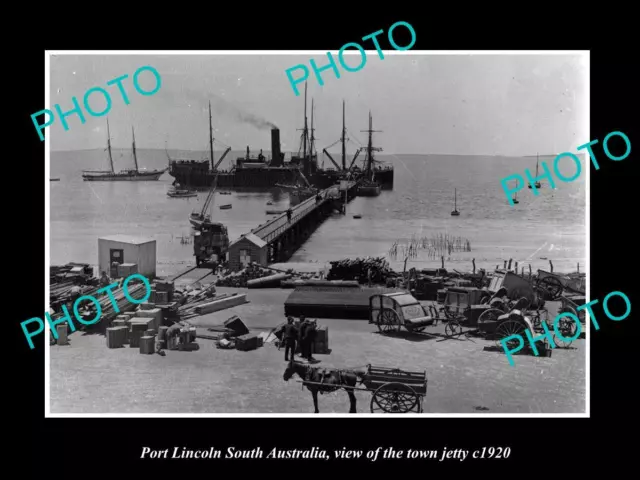 OLD 8x6 HISTORIC PHOTO PORT LINCOLN SOUTH AUSTRALIA THE TOWN JETTY c1920