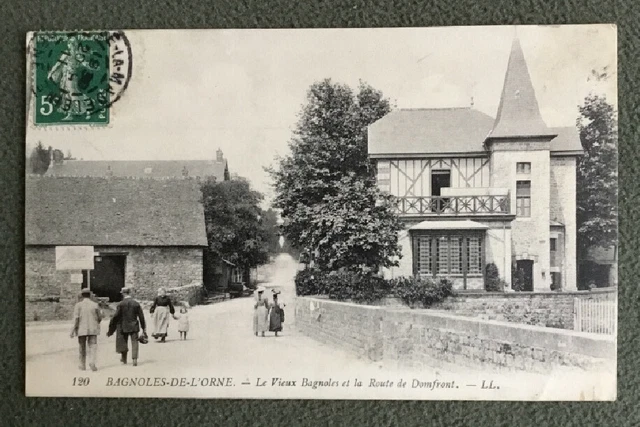 CPA. CARS OF THE ORNE. 61 - Le Vieux Bagnoles et la Route de Domfront. 1911.