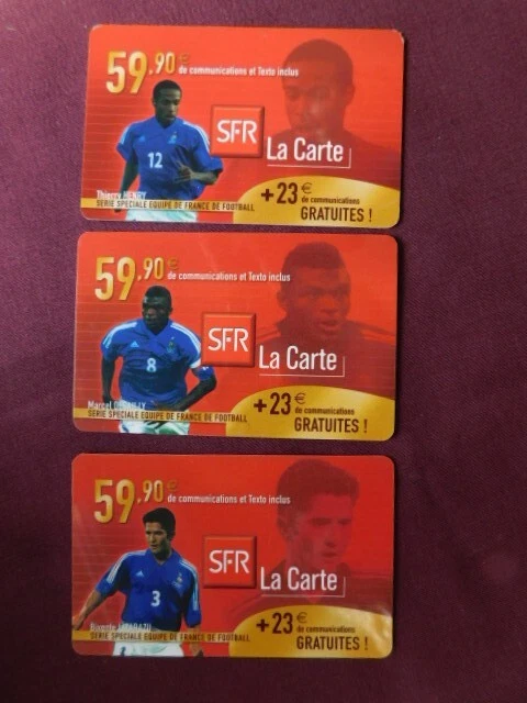 3 Prepaid Kaarten gebruikt Frankrijk SFR - Football Players / 59,90€