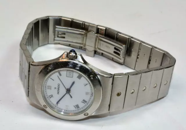 Auth Movado 84.36.816.2 Donna Acciaio Zaffiro 7j Quarzo Svizzero Nuovo Orologio