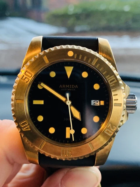 Armida A8 300 Meters Brass Divers Watch NH35 Automatic Movement