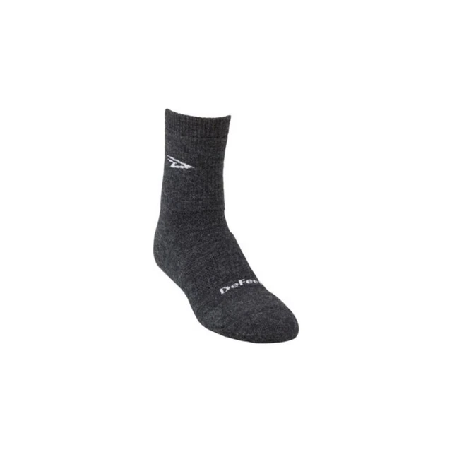 DeFeet Woolie Boolie Unisex Comfortable Charcoal D-Logo Cycling Socks - 4 inch