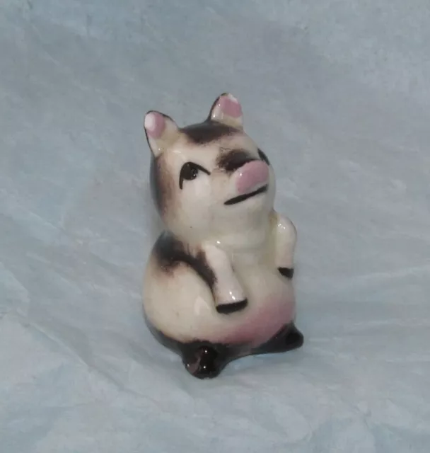 Vintage Early HAGEN RENAKER HR Miniature ceramic Figurine PIG PIGLET Sitting Up