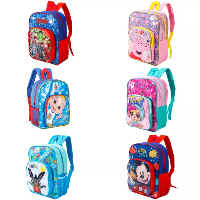 BOYS GIRLS DELUXE Backpack Kids Character Rucksack Junior Toddlers ...