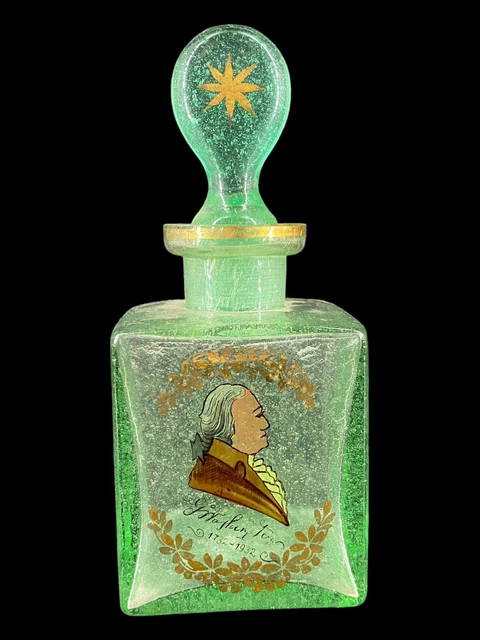 George Washington 1732-1932 Bubbled Glass Cologne Perfume Decanter Bottle