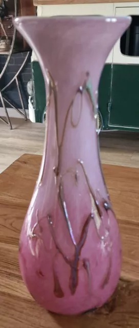 Superbe Vase en verre soufflé Murano Signé F. Silviy h 39 cm  XXème