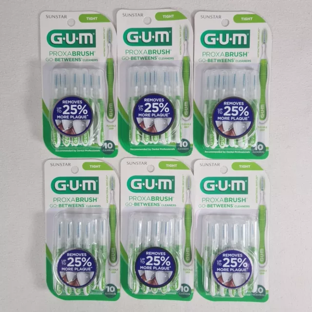 6 x GUM® Proxabrush® Go-Betweens®, Tight - 10 Pack (6 x 10 pack)