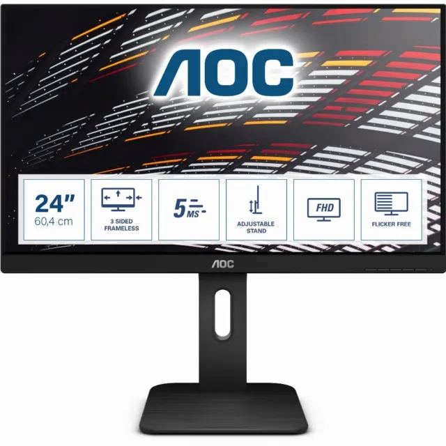 AOC 60,5cm (23,8) 1609 DVI+HDMI+DP+USB IPS black 24P1