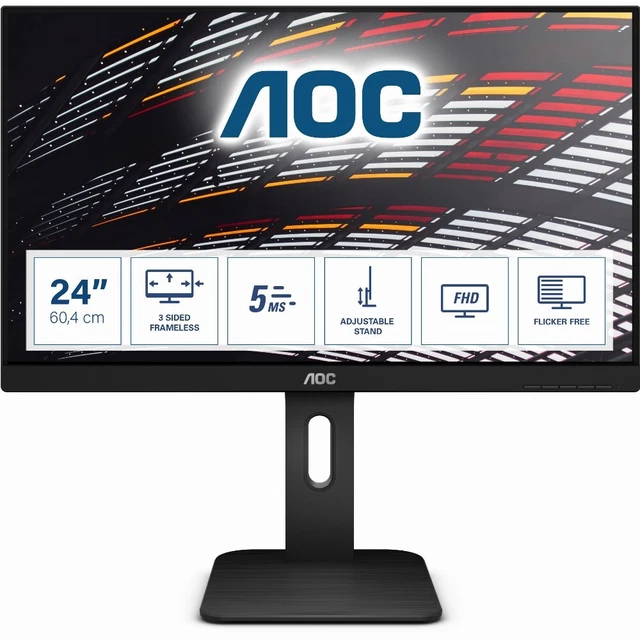 AOC 60,5cm (23,8) 1609 DVI+HDMI+DP+USB IPS black 24P1