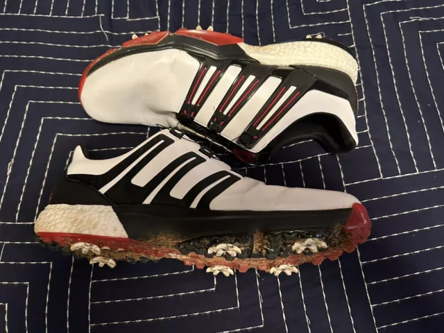 Adidas Powerband BOA Boost Golf Shoes White/Red/Black Q44870 Men’s Size 12 2