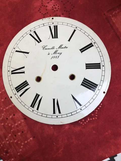 CADRAN ÉMAILLÉ DÉCOR fleuri peint main Horloge pendule comtoise Le