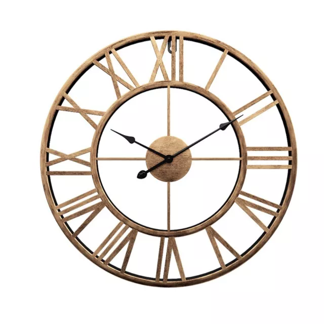 Simple Living Room Wall Clock with Silent Movement and Wrought Iron Design