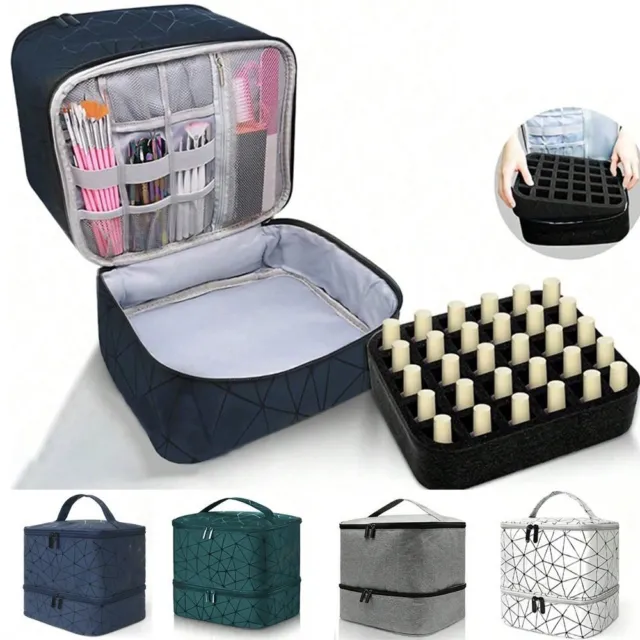 Double-Layer Nail Kit Carrying Case Manicure Tools Storage Bag  Travel