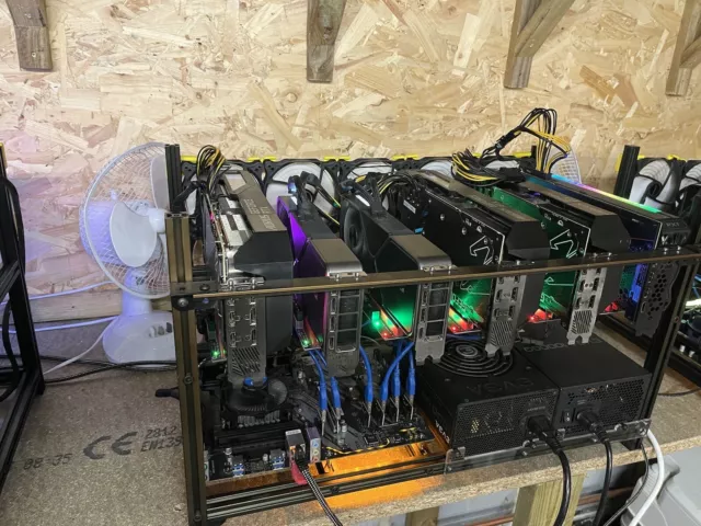 Crypto Mining Rig - GEFORCE RTX x 18 GPU Runs at 1521 GH Comfortably