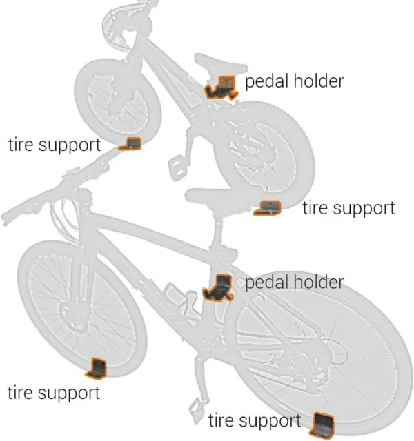 Stainless Steel Adjustable Bike Pedal Wall Mount Universal Hook Hanger Bracket 3