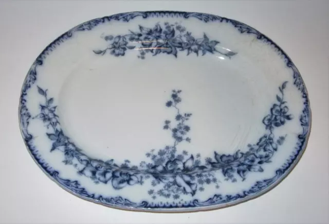 Cauldon England BRETBY Flow Blue RN 280524, BWM Brown Westhead Moore 13" Platter