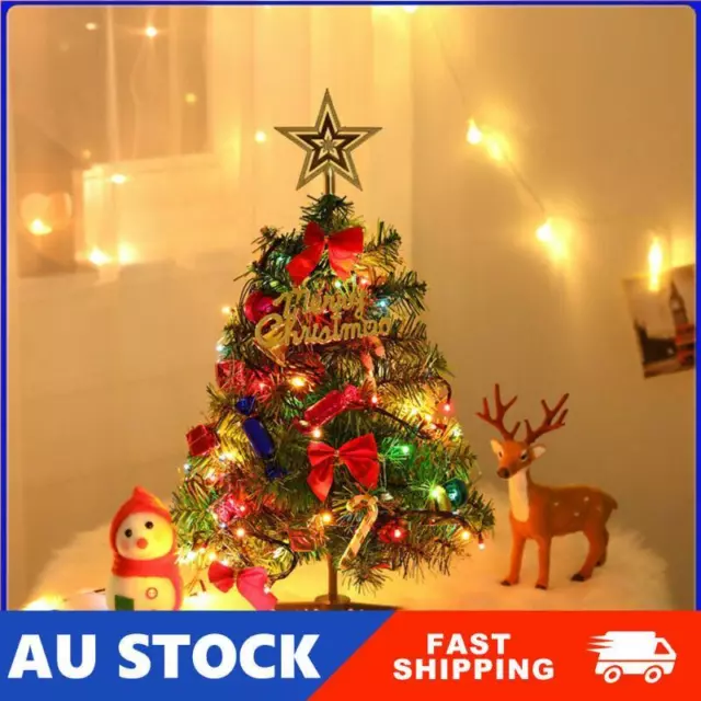 50cm Long Tabletop Artificial Small Mini Christmas Tree With LED Lights Ornament