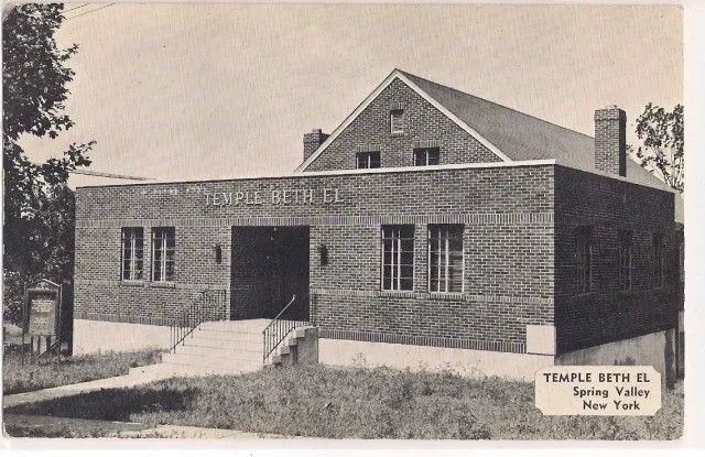 Judaica Old Postcard Jewish Synagogue Spring Valley N.Y