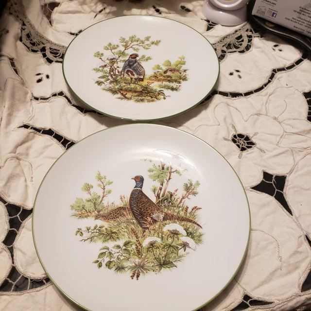 2 BAREUTHER WALDSASSEN BAVARIA GERMANY  PLATES.  Grouse, Pheasant #162