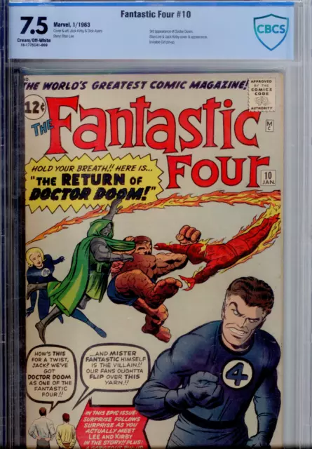 Fantastic Four #10 CBCS 7.5 (like CGC 7.5)  3rd DOCTOR DOOM! Ant-Man, Hulk cameo