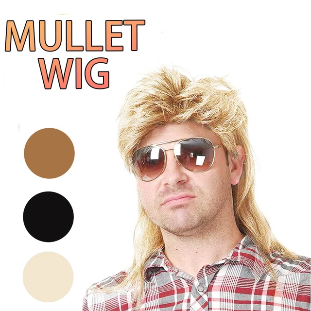 Mullet Wig Hair Costume Party Dress Up 70s 80s Aussie Bogan Rock - Golden Blonde