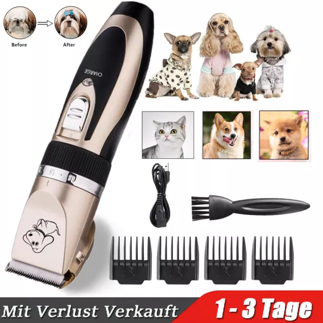 Profi Tier Hunde Katze Haar Haustier Akku Schermaschine Rasierer Trimmer Leise